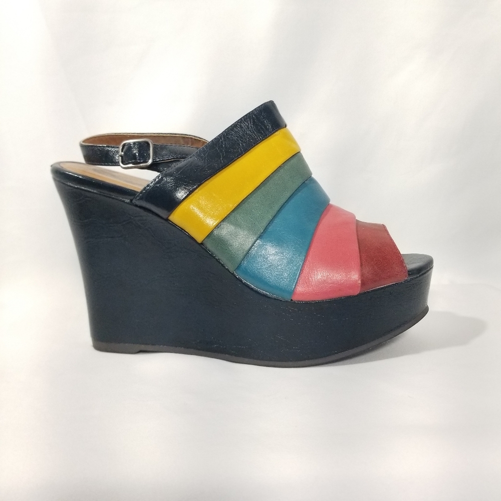 Madden Girl Colourblock wedges - Vegan Leather, 70s inspired